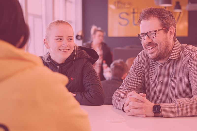 Dad and daughter discussing options